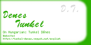 denes tunkel business card